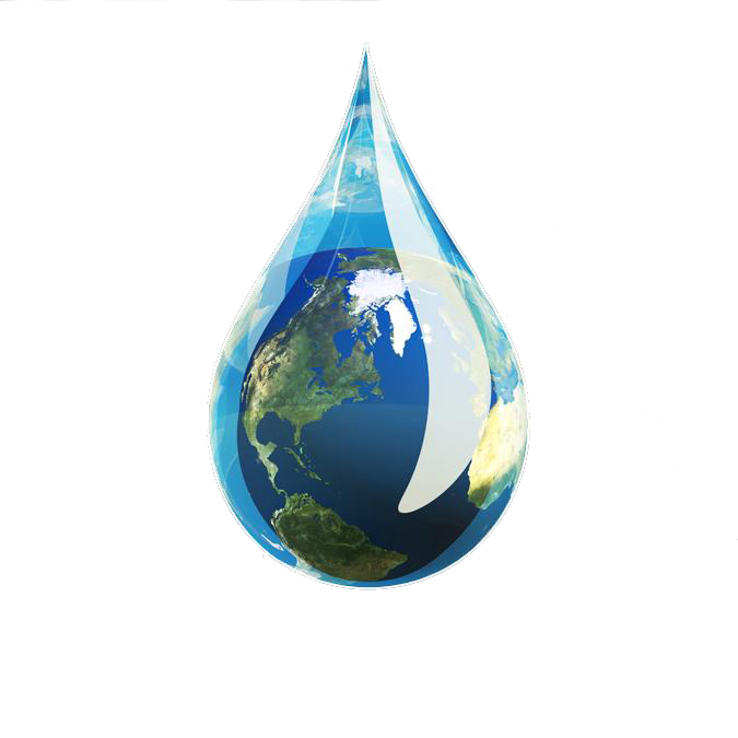 water drop with globe inside
